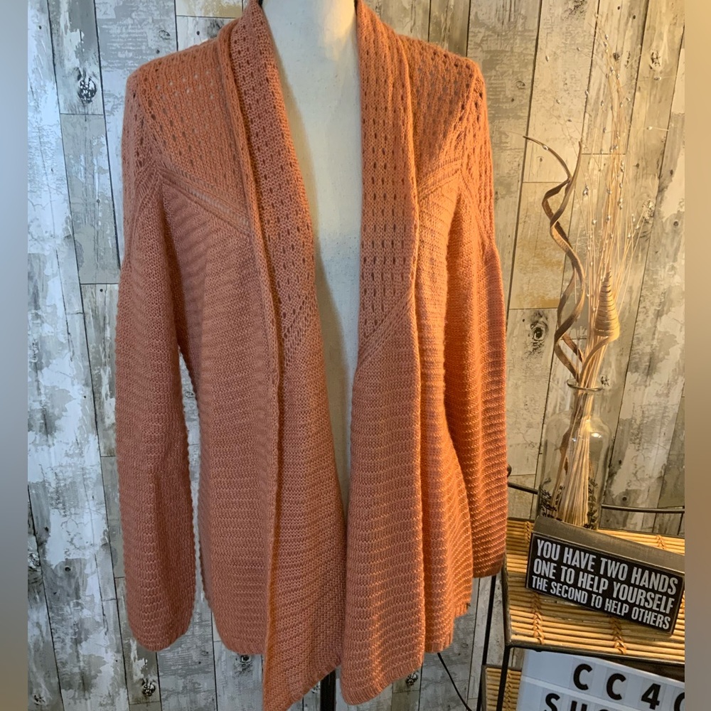 O’Neill dark peach color sweater cardigan. Size L